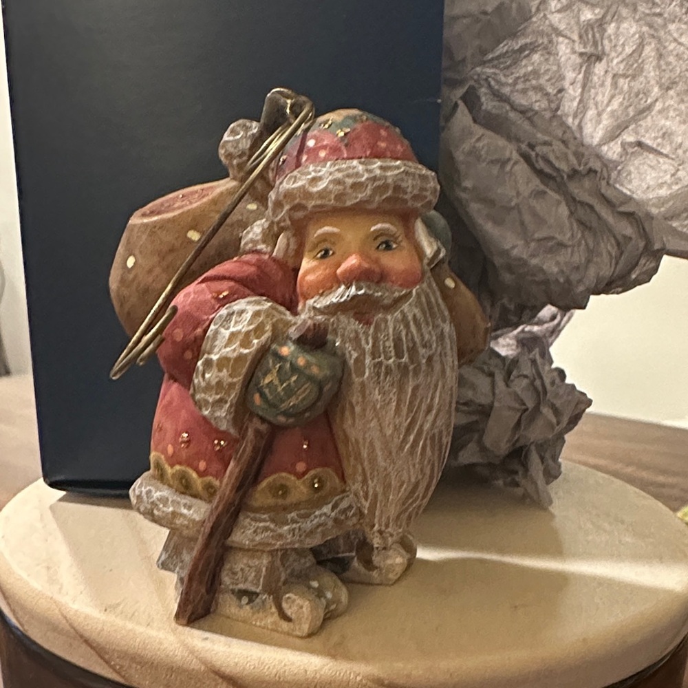G. Debrekht Santa Figurine in Red and Gold